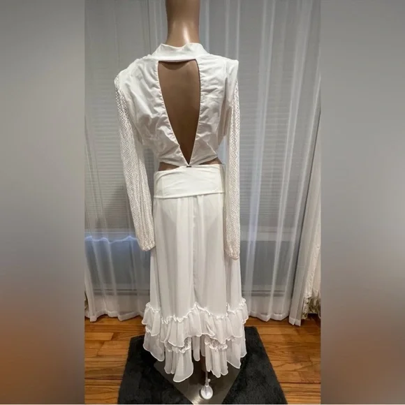 PatBo Plunge Lace Sleeve Maxi Dress - Picture 8 of 16